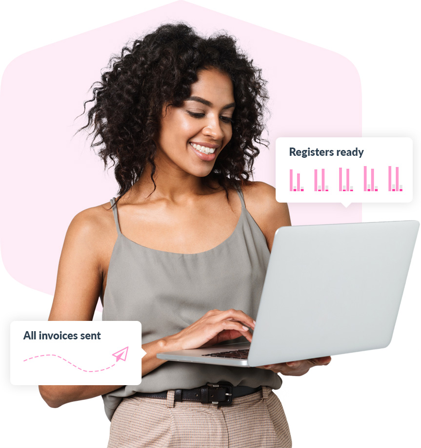 Woman Using Nursery Management System