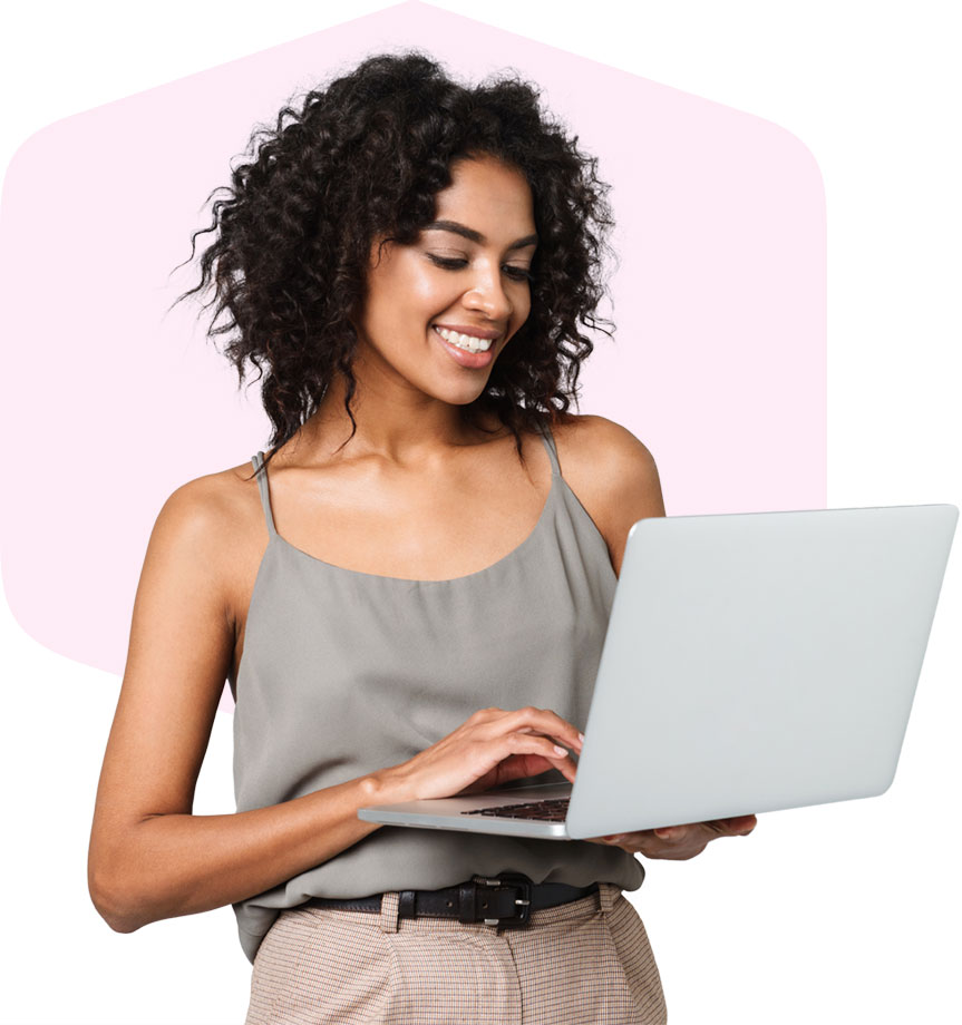Woman Using Nursery Management System