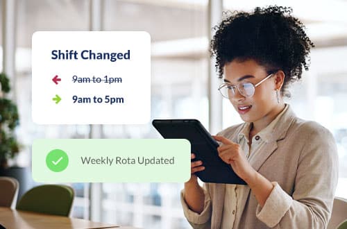 Shift changed and rota updated
