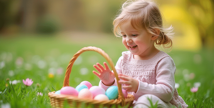 Cute girl easter