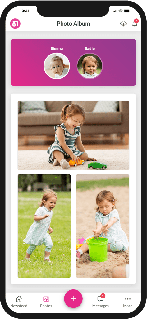 Photo album on the Nursery in a Box app